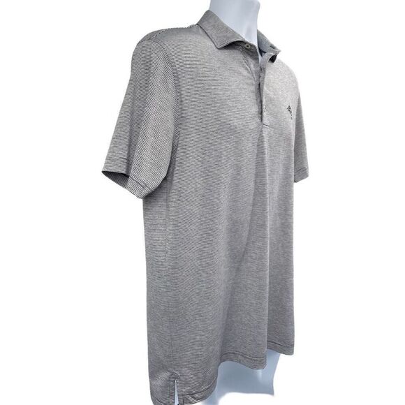 Johnnie-O Gray Striped Golf‎ Polo Shirt Men’s Size S Stretch Performance - Picture 4 of 11
